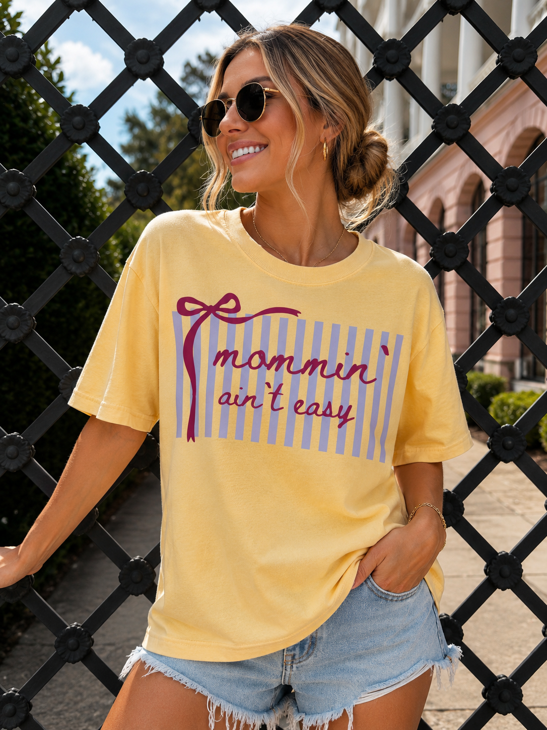 Mommin’ Ain’t Easy Graphic Tee – Butter Yellow