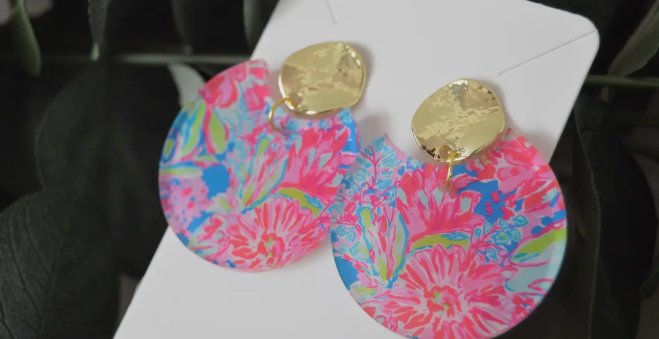 Preppy Floral Gold Earrings