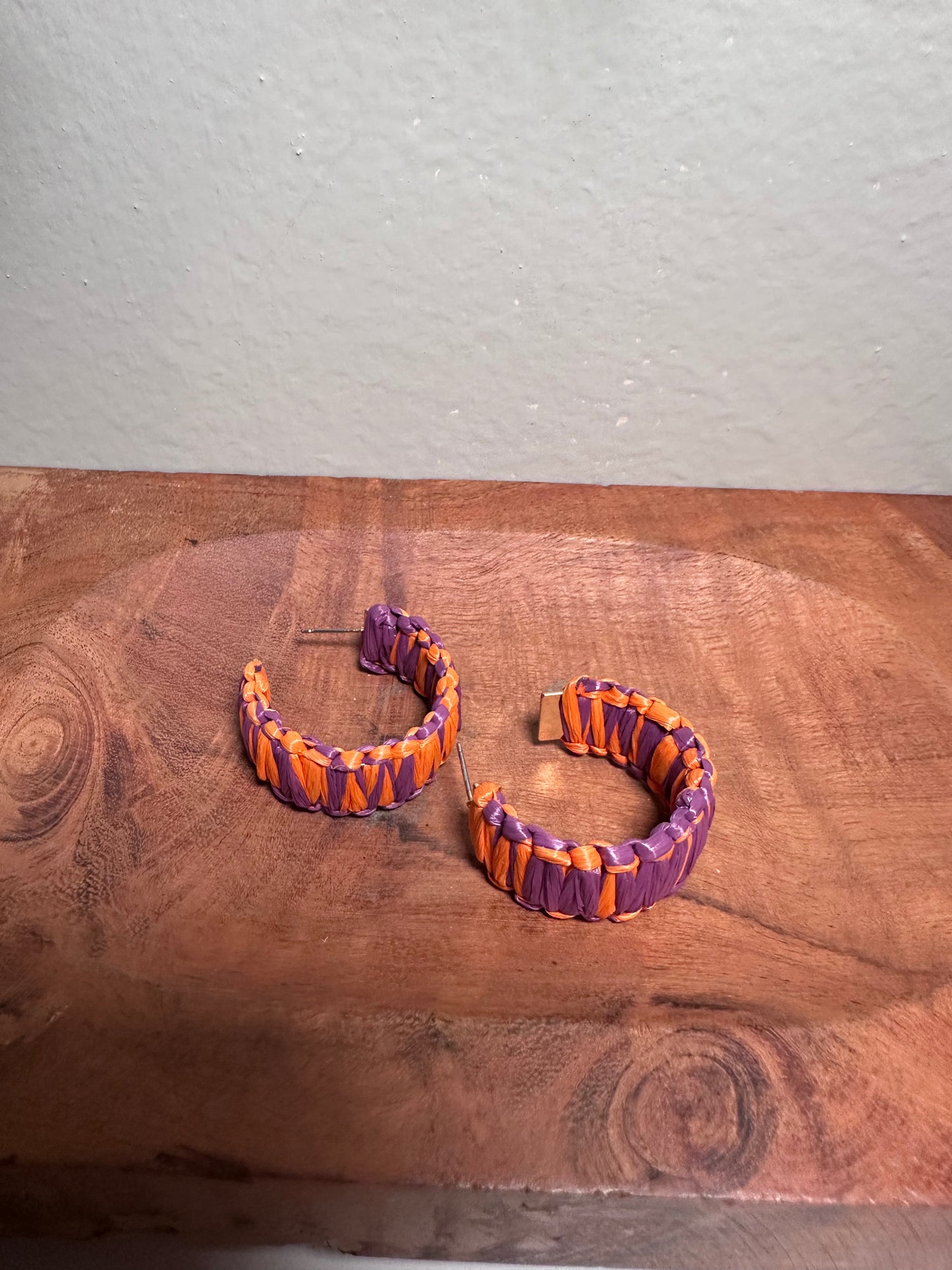 Clemson Woven Earrings Small