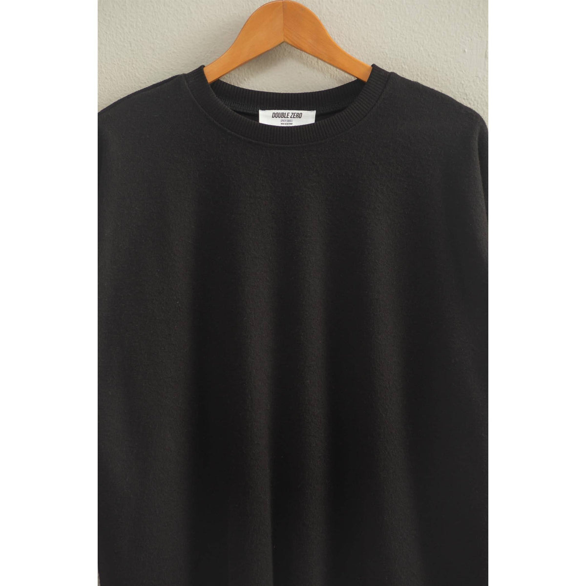 Reverse Seam Long Sleeve Top / Black