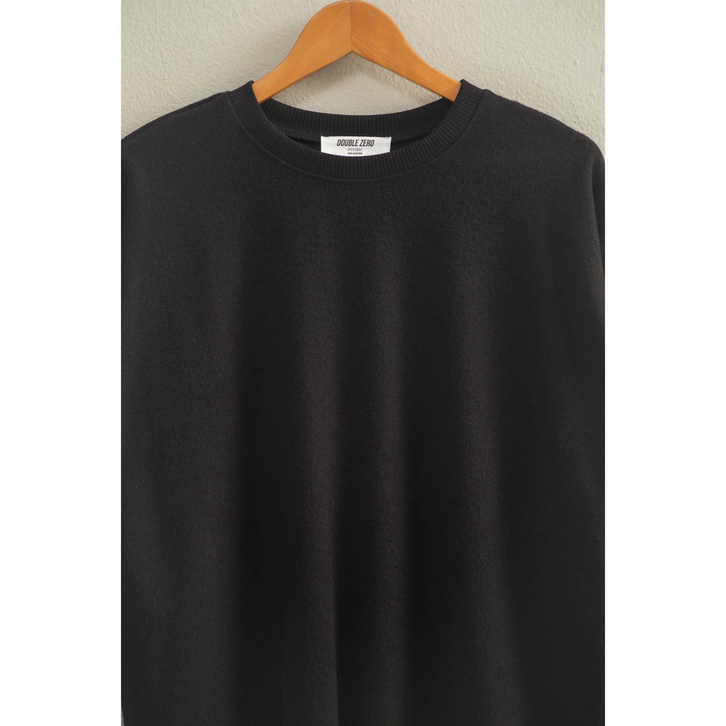 Reverse Seam Long Sleeve Top / Black