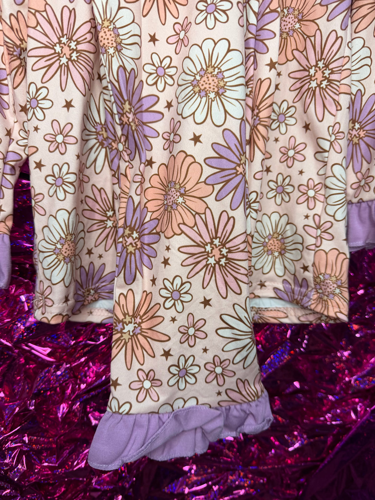 Purple Floral Pajama Set