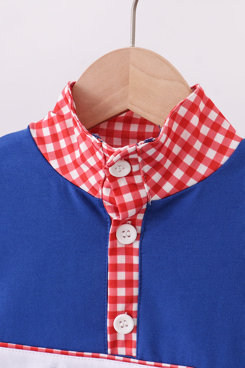 Blue character pull over top