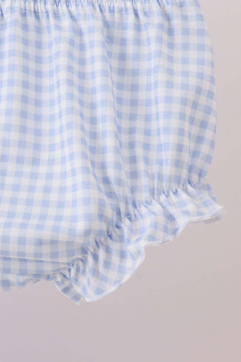 Blue santa claus embroidery bloomer set