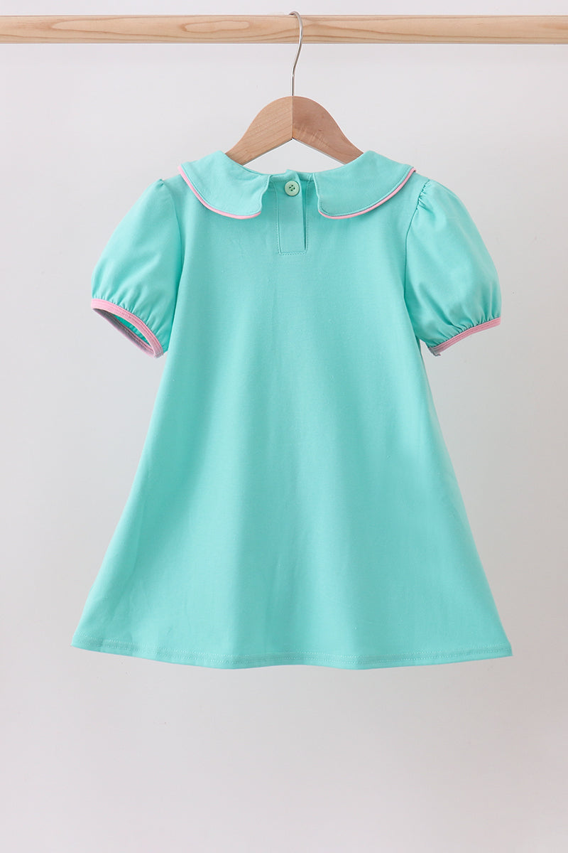 Green christmas tree embroidery dress