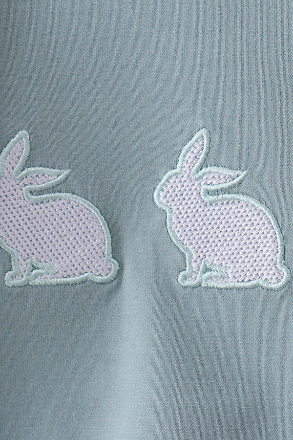 Blue bunny embroidery bubble
