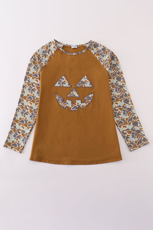 Halloween camouflage applique mom top