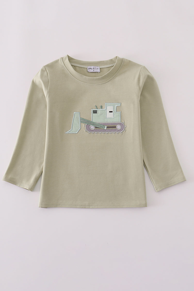 Cream excavator applique top