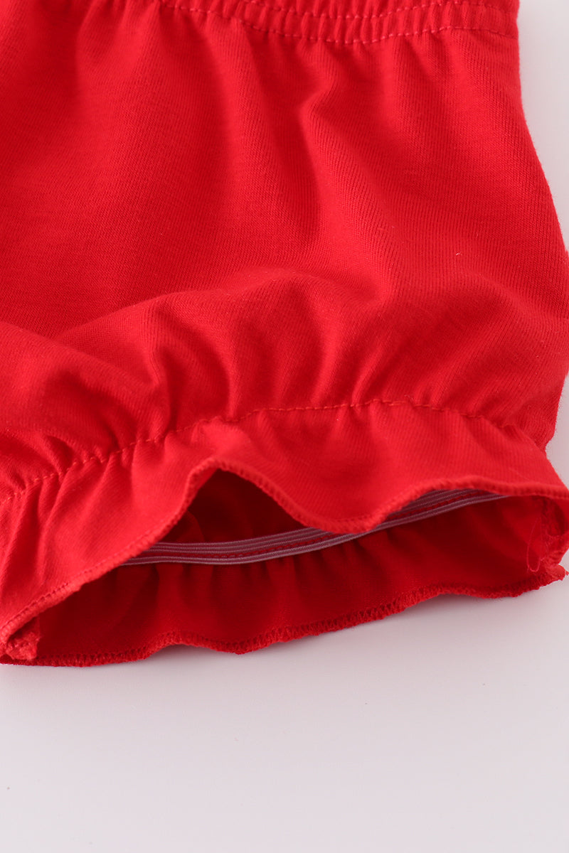 Gingham star embroidery bloomer set