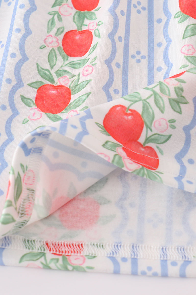 Apple print bow dress