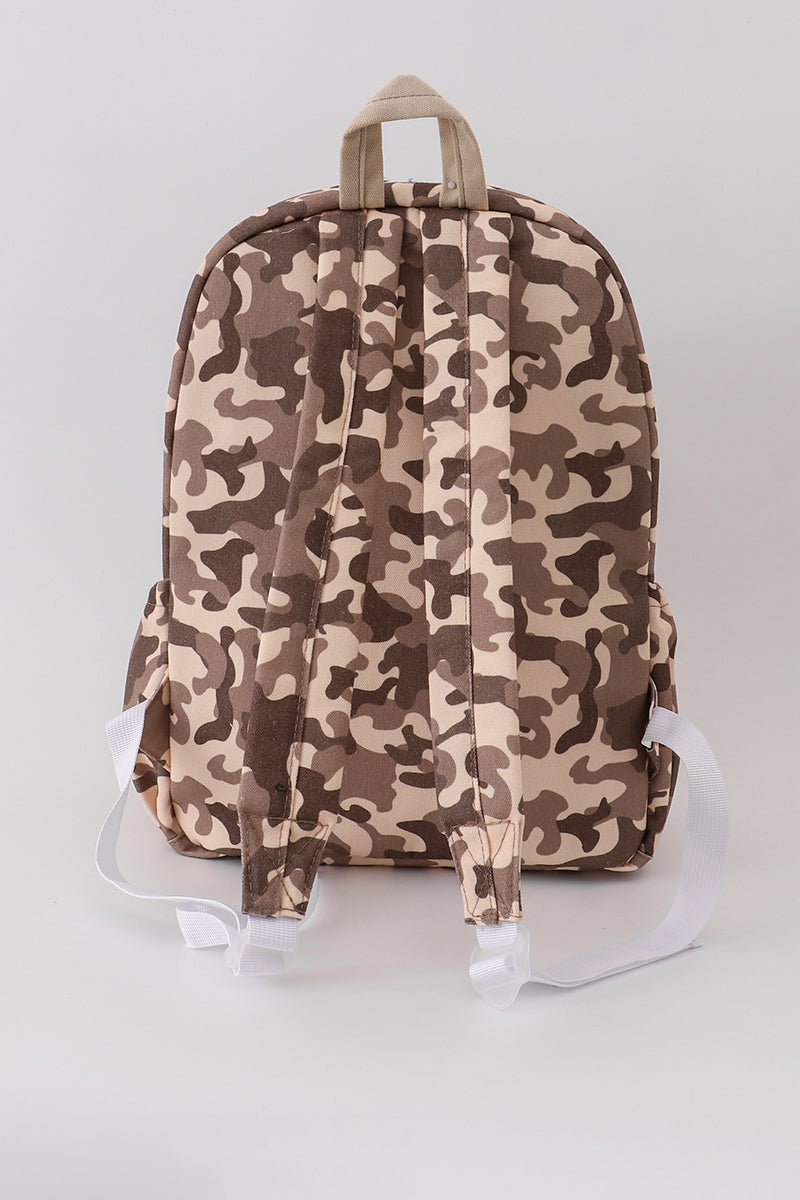 Camouflage duck embroidery canvas backpack