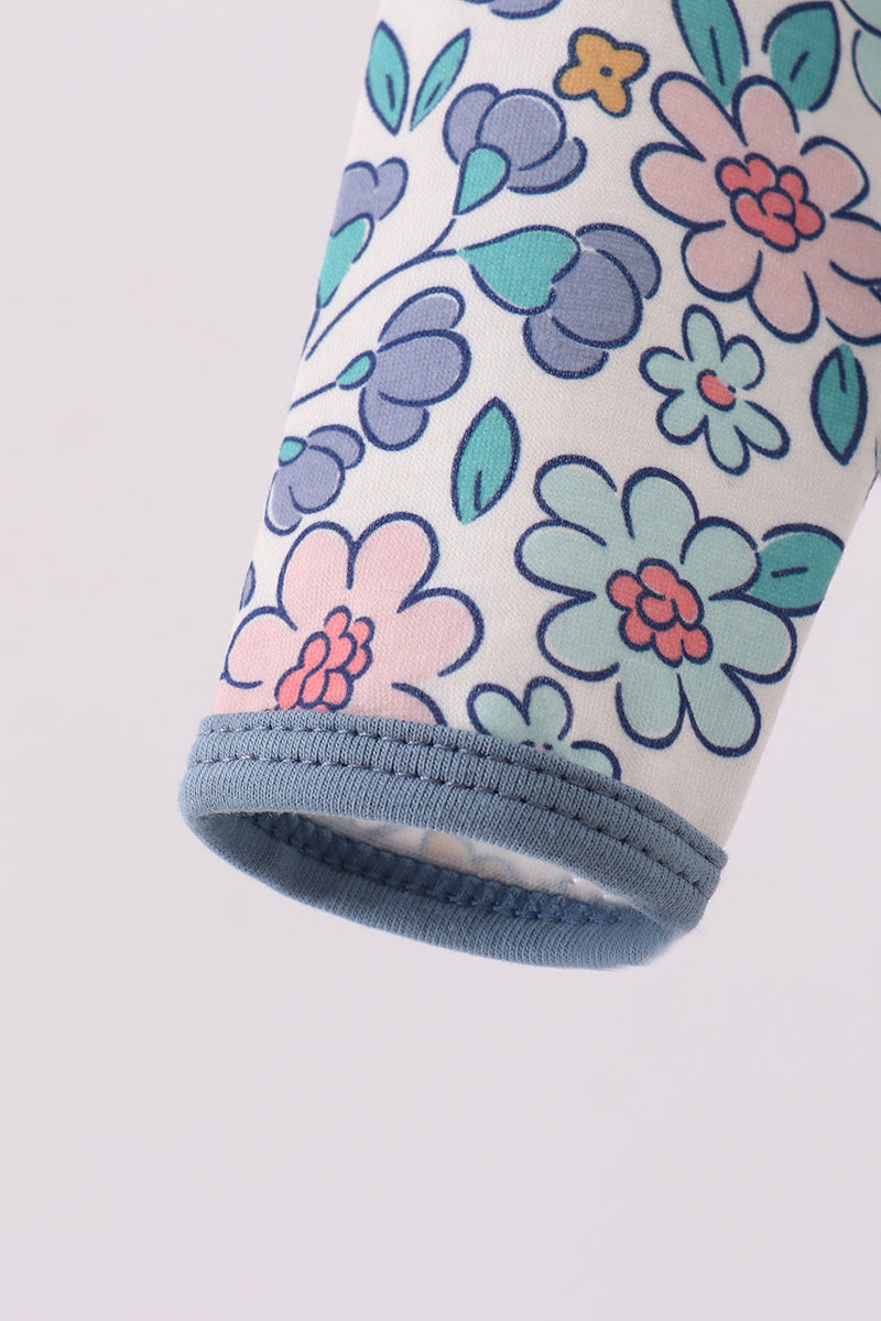 Blue floral blessed embroidery gown