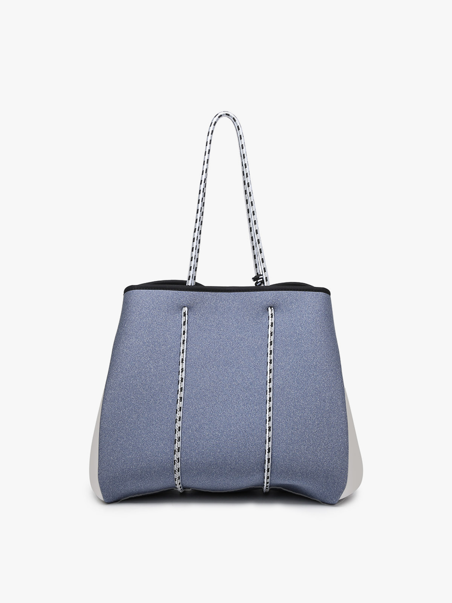 Annabella Large Striped Neoprene Tote