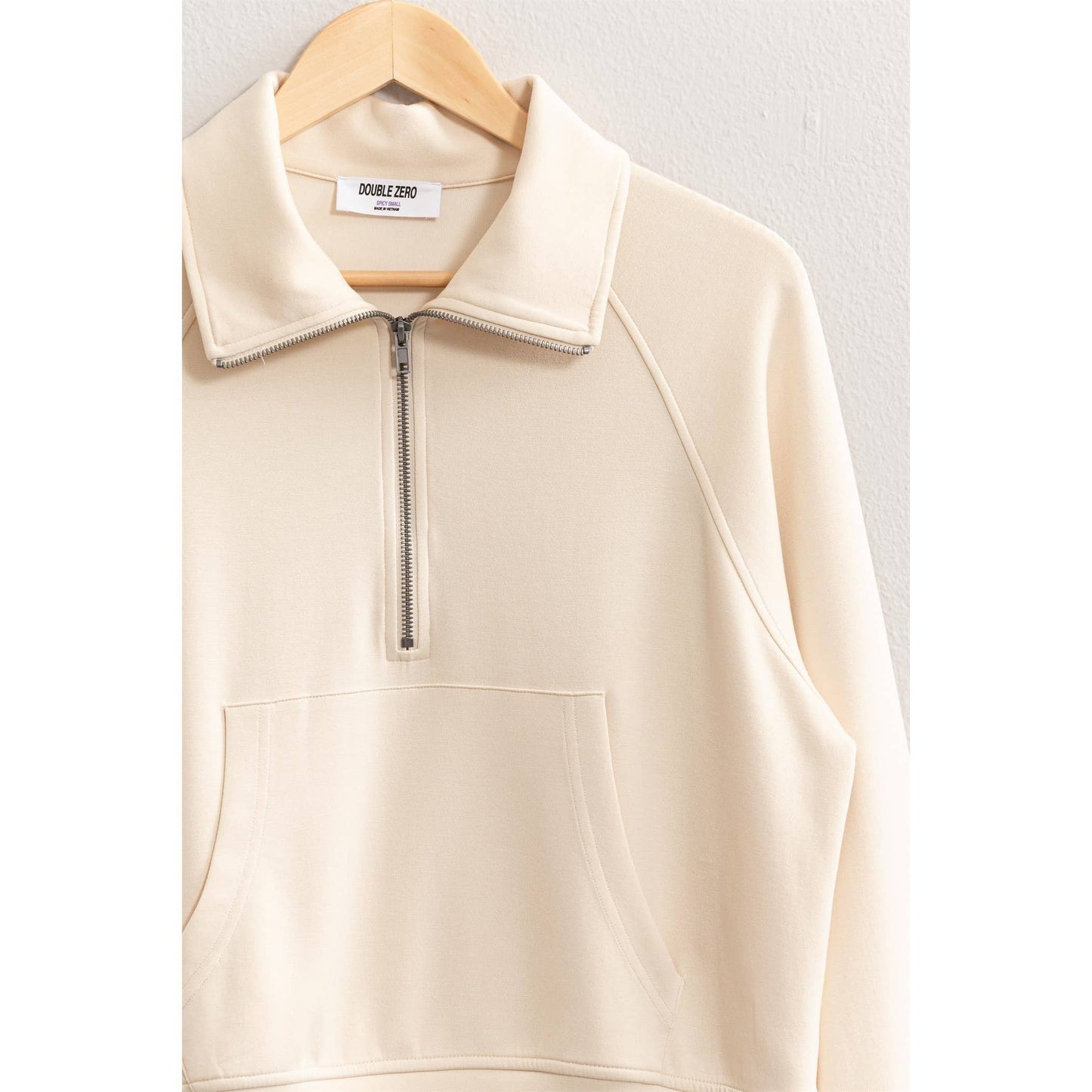 Half Zip-Up Collar Sweatshirt / Black