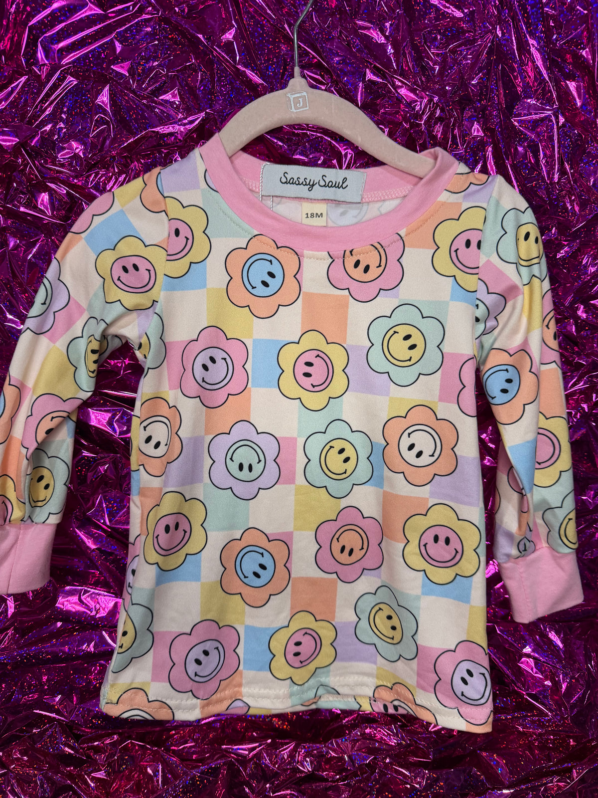 Neon Smiley Pajama Set