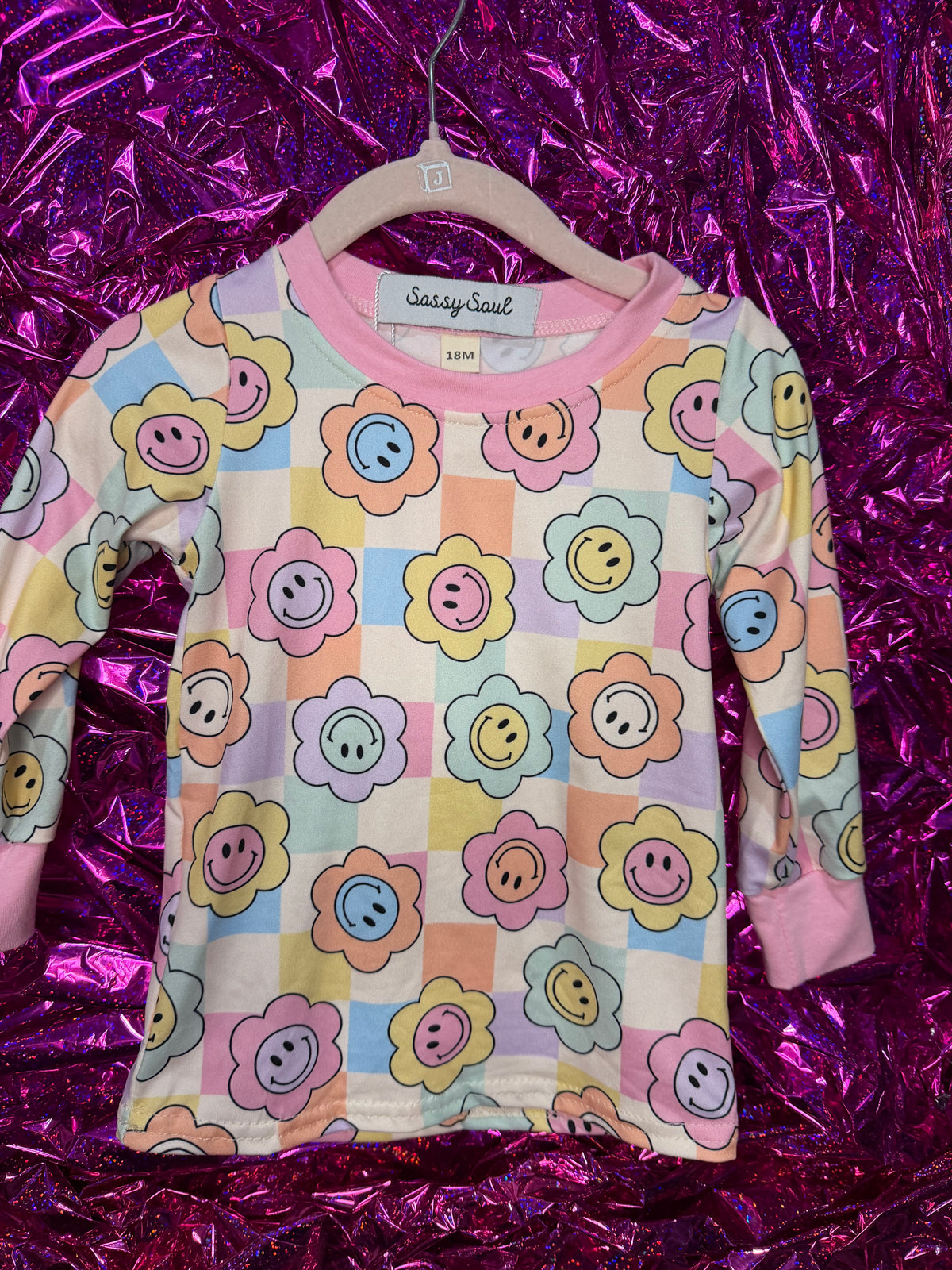 Neon Smiley Pajama Set