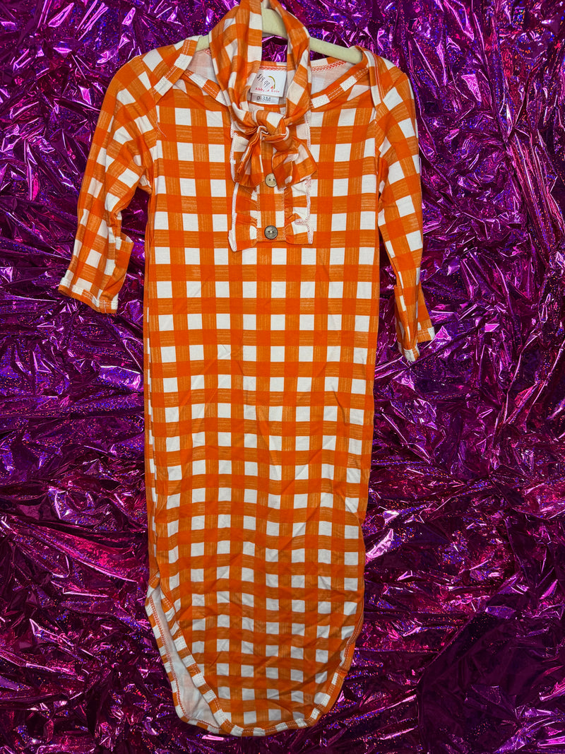 Orange Checkered Sleeper / Bamboo