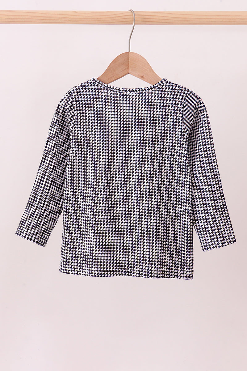 Premium Black Alabama elephant embroidery top