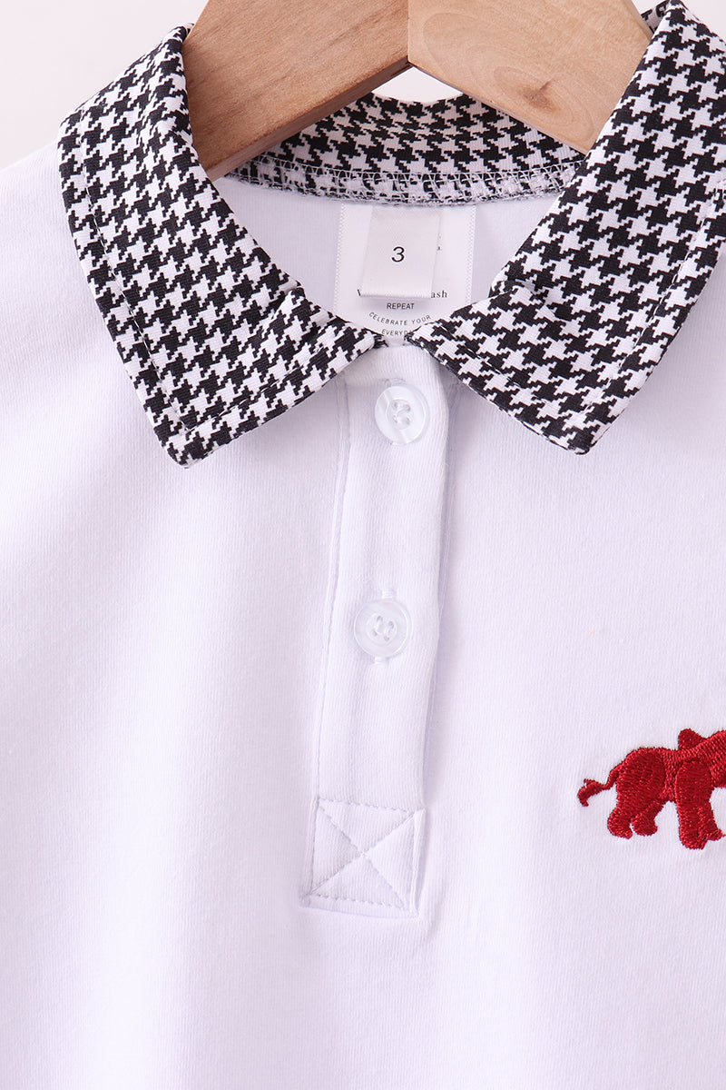 Premium White Alabama elephant embroidery pants set