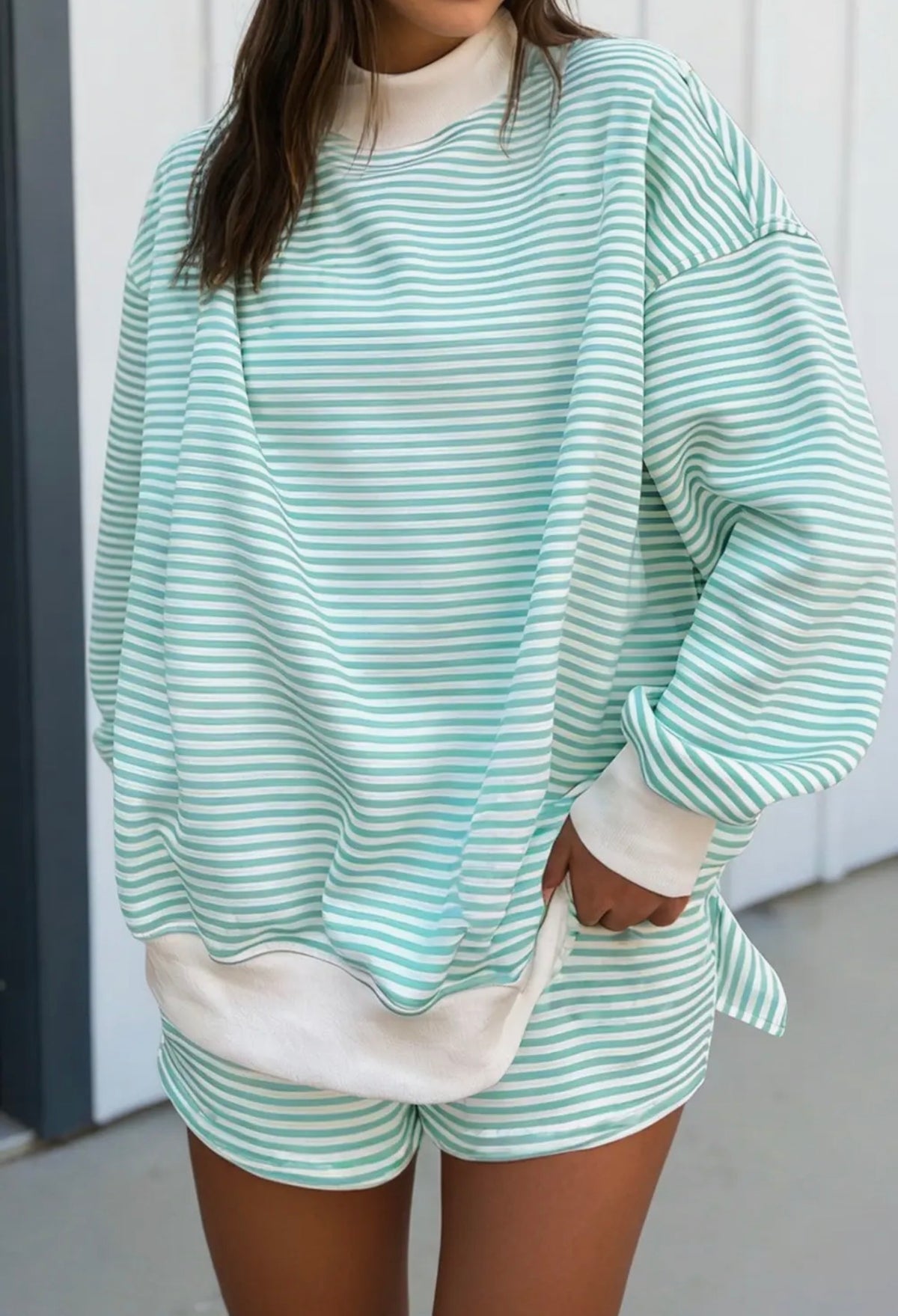 The Coastal Blue Stripe Lounge Set