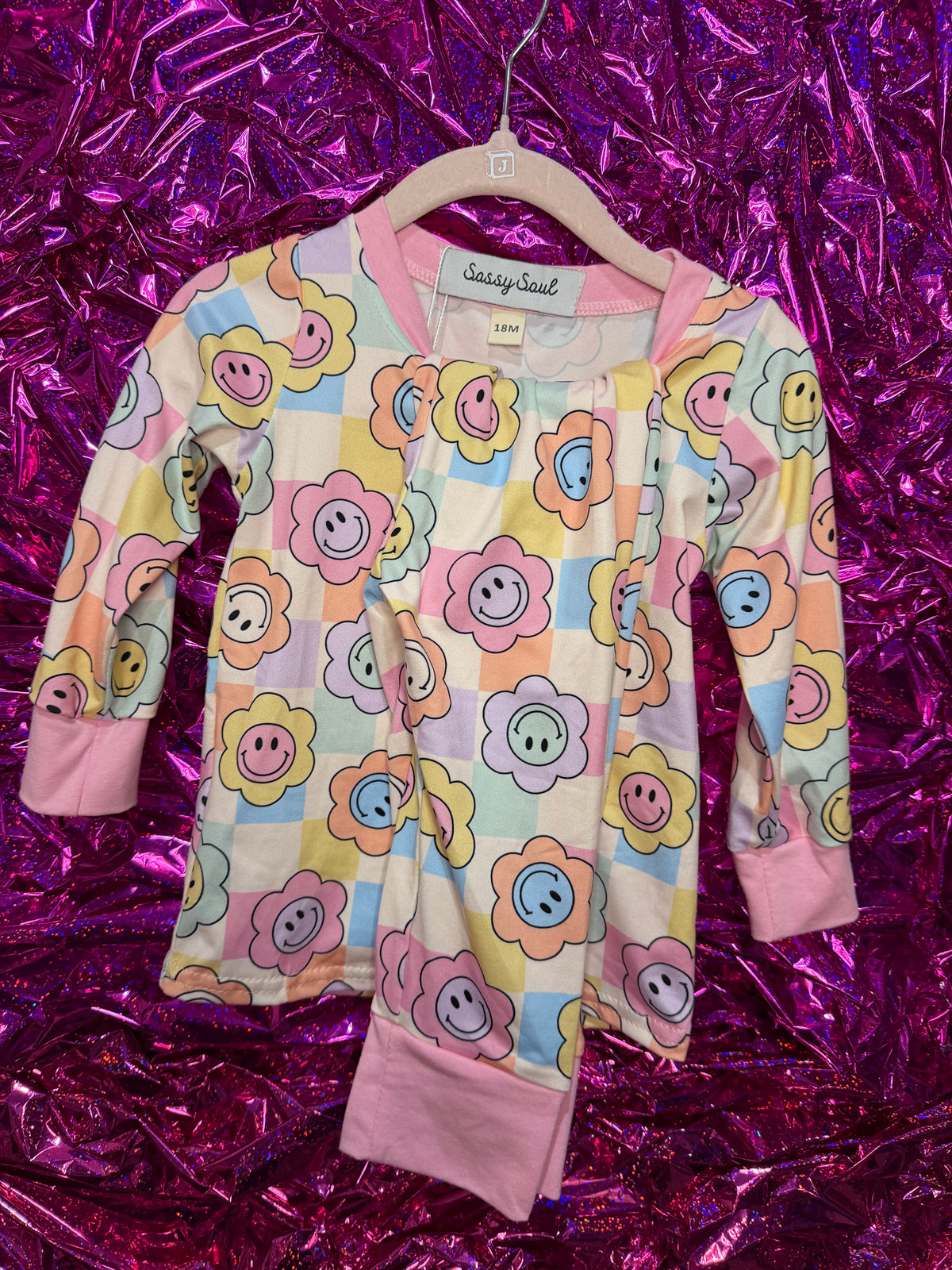 Neon Smiley Pajama Set