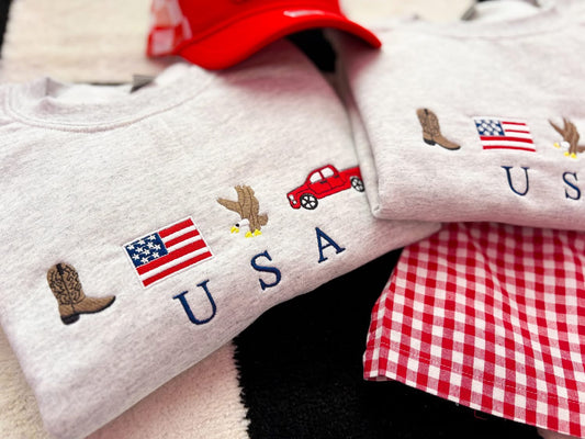 USA Embroidered Sweatshirt
