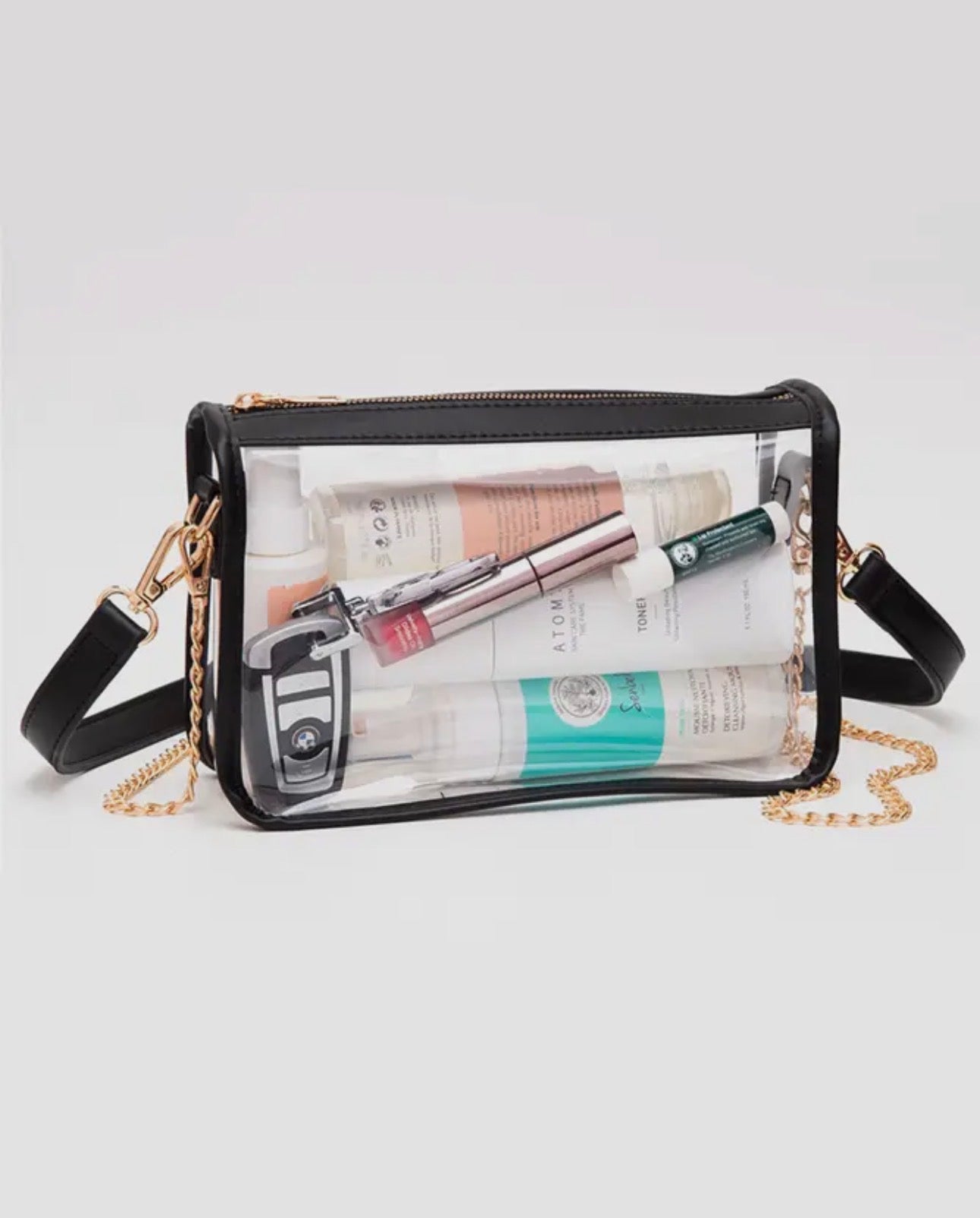 Clear Crossbody Bags / Removable Gold Crossbody Chain