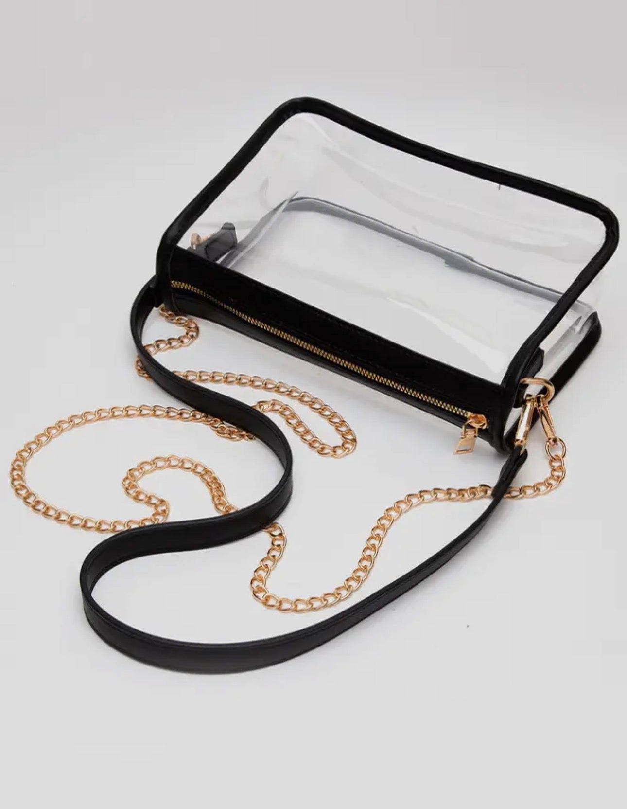 Clear Crossbody Bags / Removable Gold Crossbody Chain