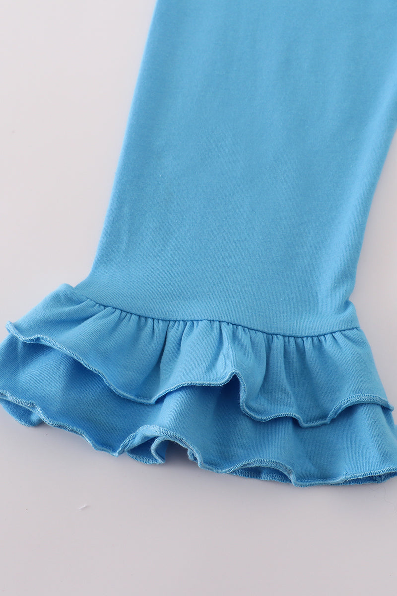 Blue princess pumpkin ruffle set