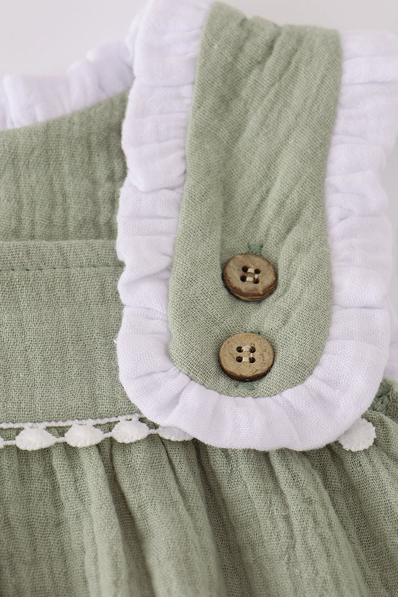 Premium sage ruffle dress