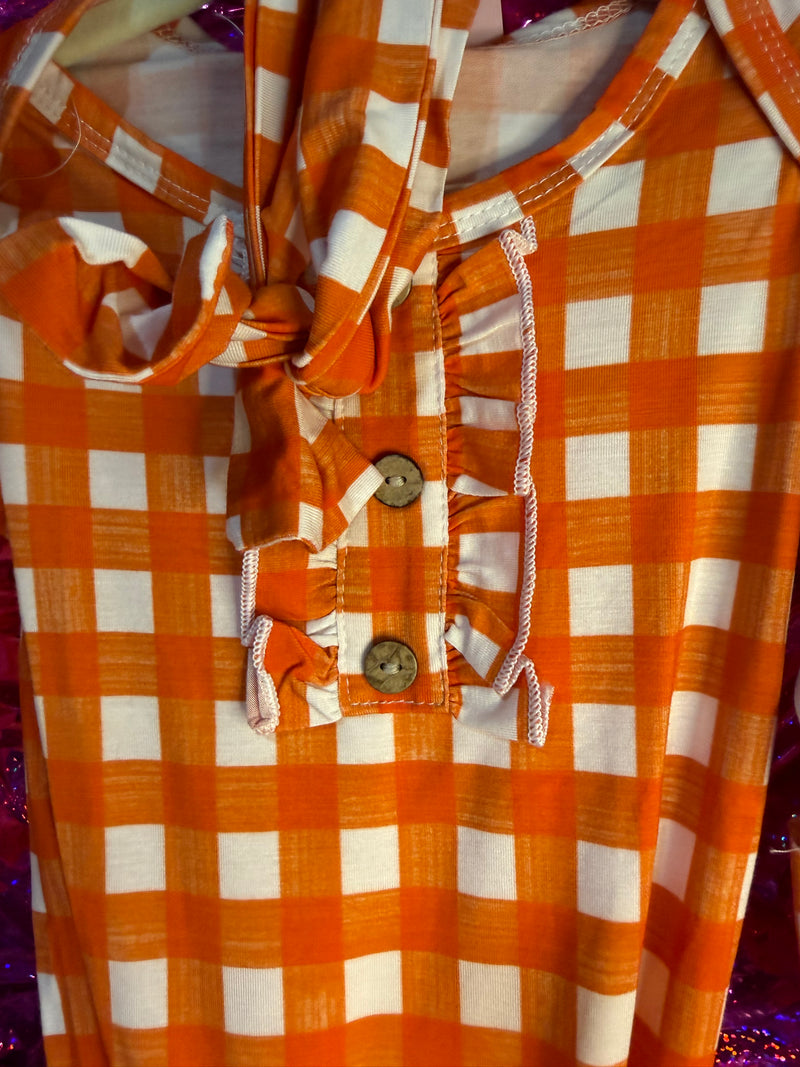 Orange Checkered Sleeper / Bamboo