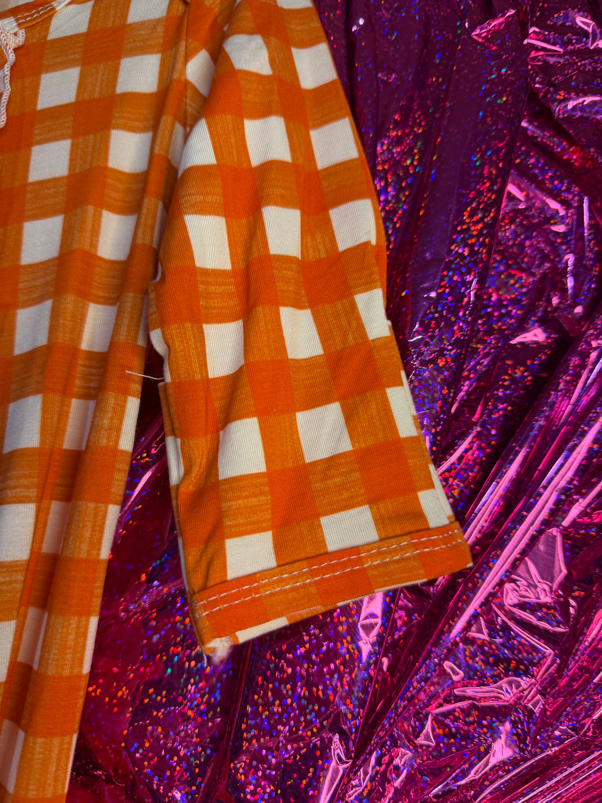 Orange Checkered Sleeper / Bamboo