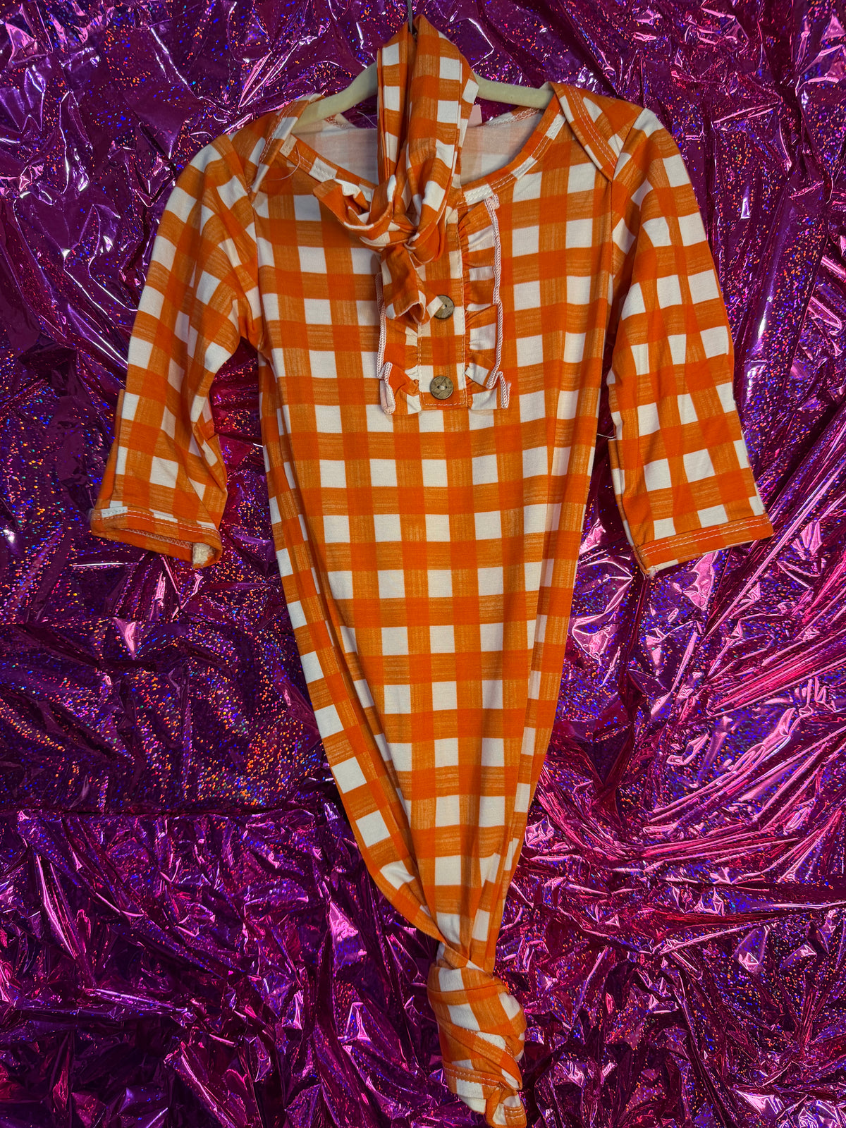Orange Checkered Sleeper / Bamboo