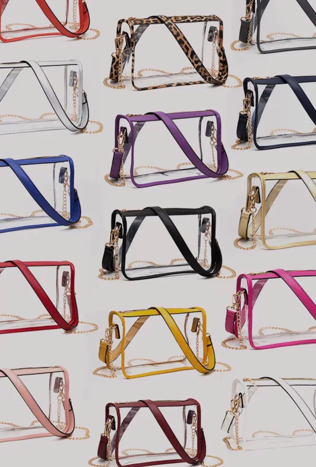 Clear Crossbody Bags / Removable Gold Crossbody Chain