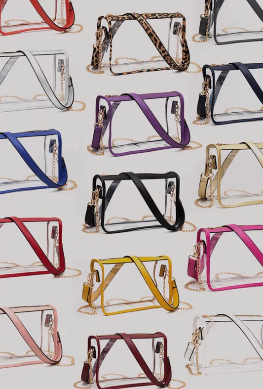 Clear Crossbody Bags / Removable Gold Crossbody Chain