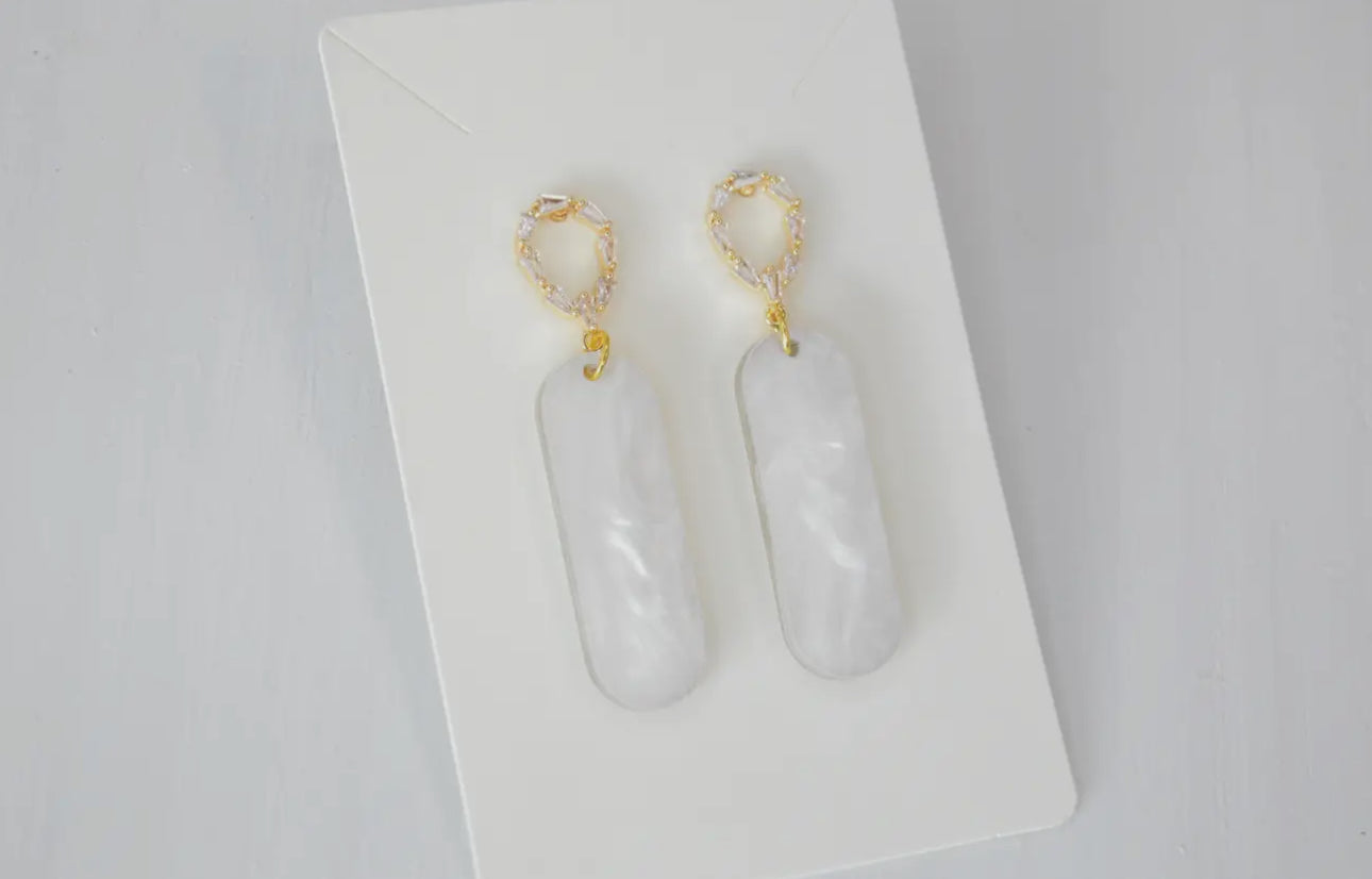 Long Oval Dangle Earrings