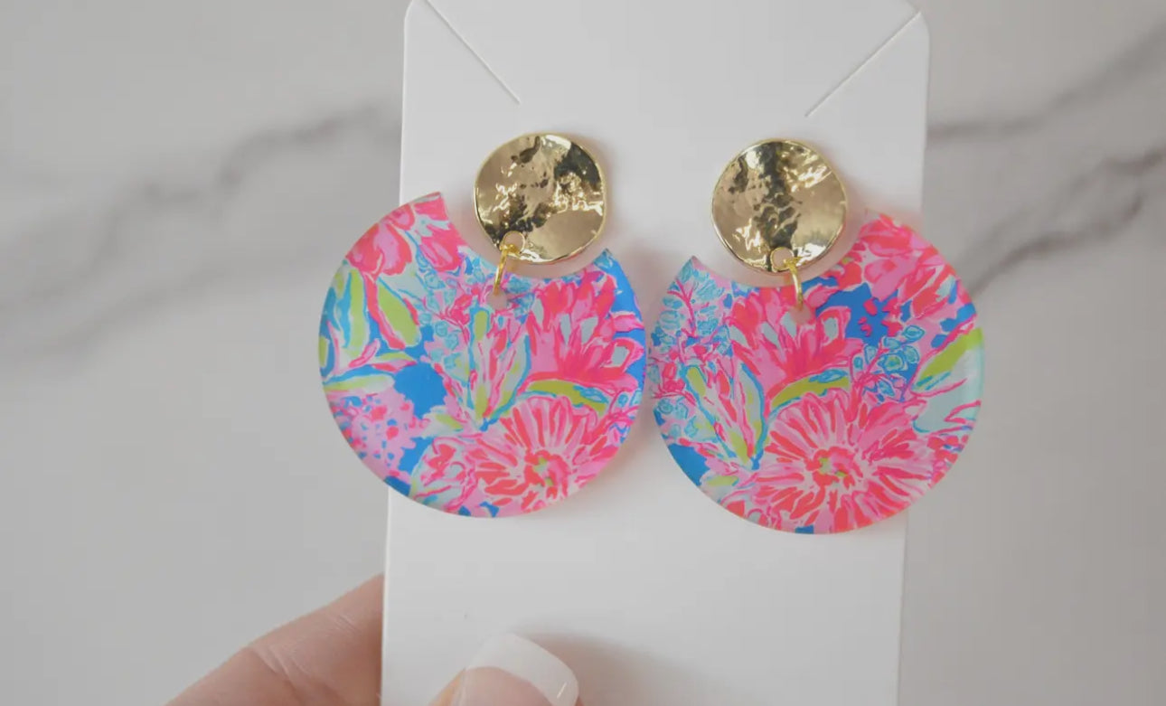 Preppy Floral Gold Earrings