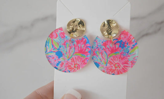 Preppy Floral Gold Earrings