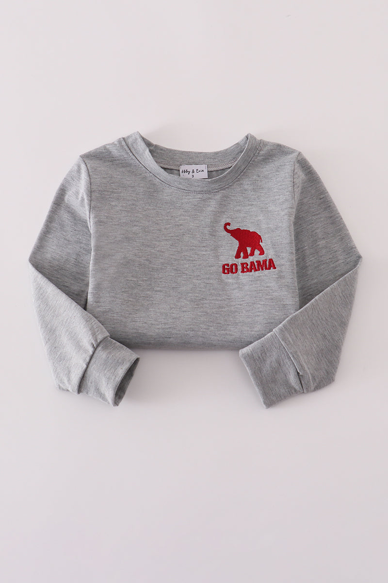 Grey Alabama embroidery pants set