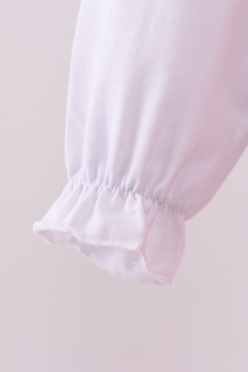 Red tree embroidery plaid ruffle jumpsuit set