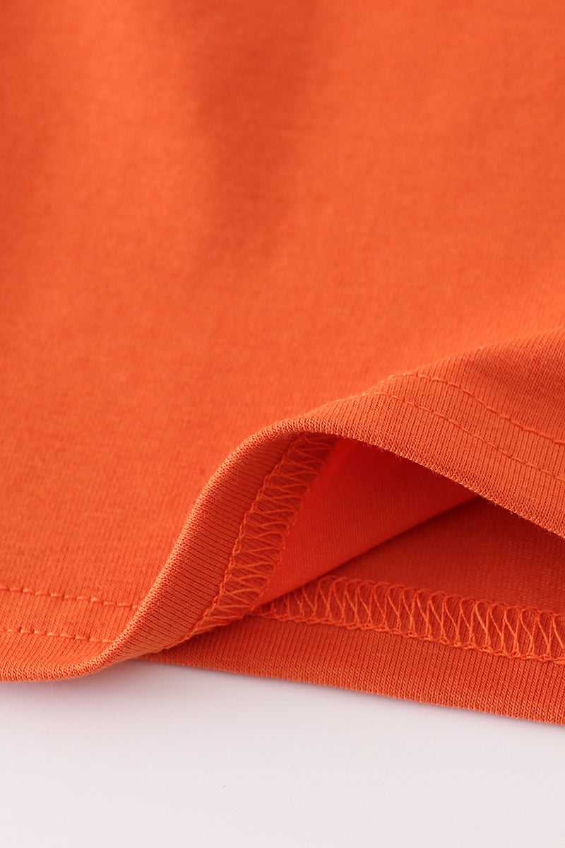 Rust deer embroidery gingham pants set