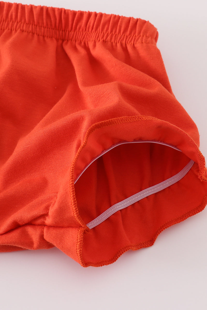 Fox embroidery floral print bloomer set