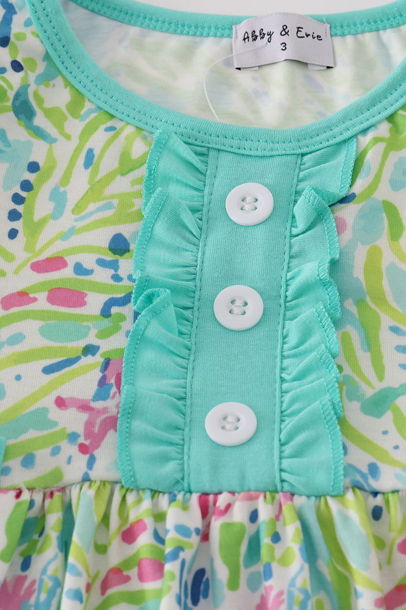 Green meadow splash ruffle bubble