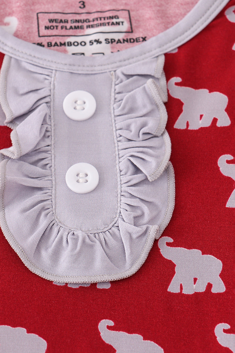 Alabama roll tide elephant print bamboo pajamas set