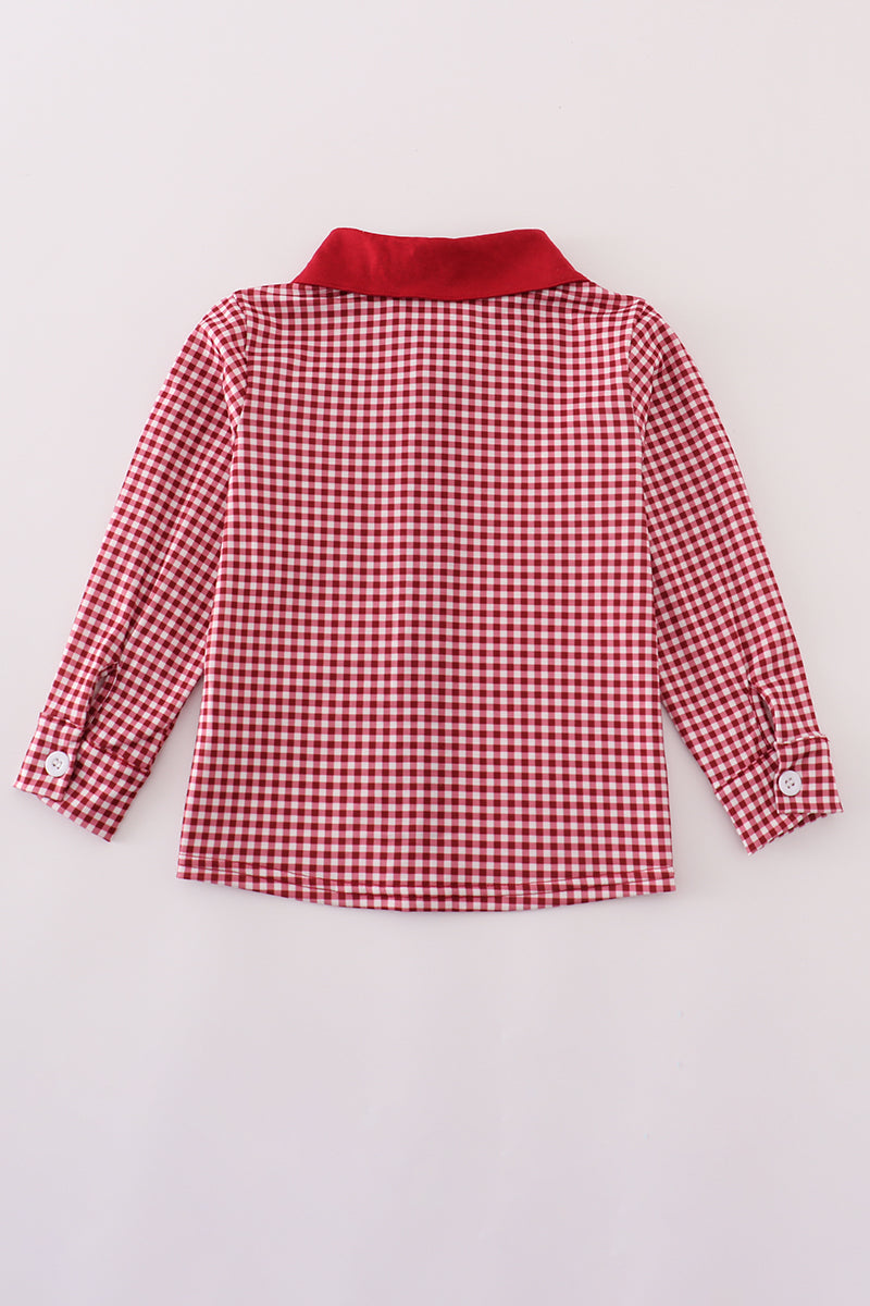 Alabama roll tide elephant embroidery button down shirt