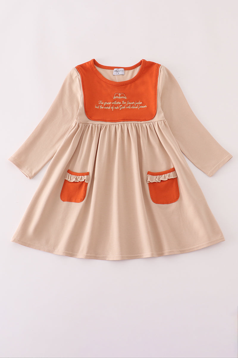 Rust isaiah embroidery dress