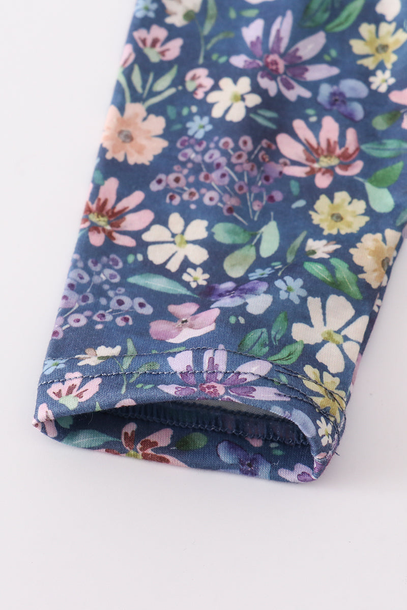 Purple floral lace bloomer set