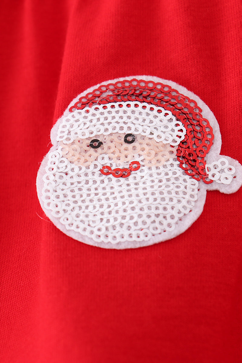 Red christmas sequin tiered girl dress