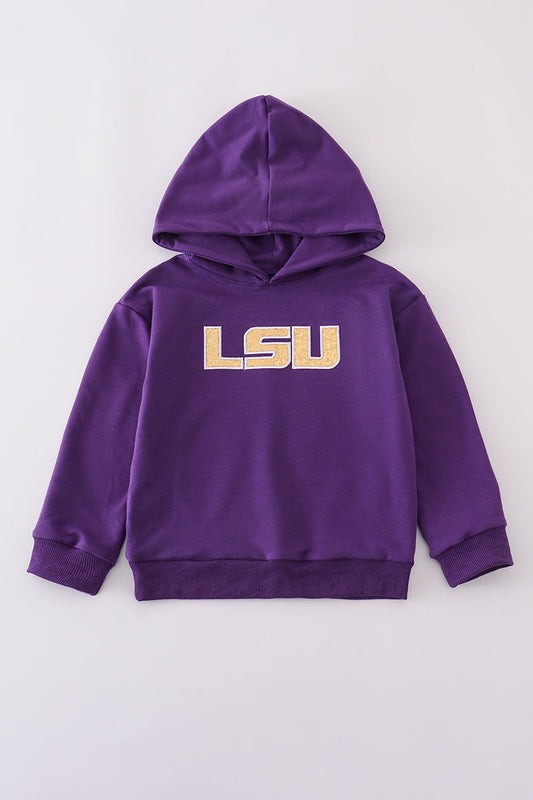 LSU glitter hoodie top