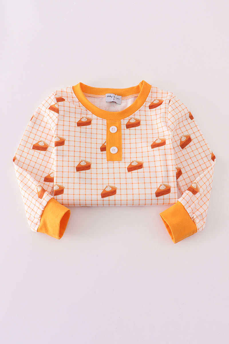 Cream sweet as pie print pajamas set